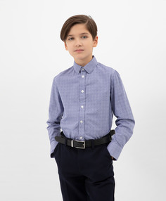 Сорочка классическая с длинным рукавом синяя Gulliver (122)