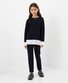 Брюки из джерси укороченные синие Gulliver (146)