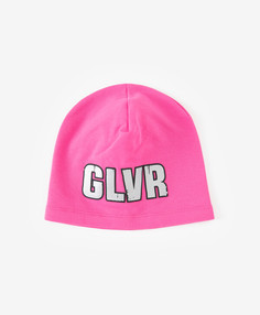 Трикотажная шапка из футера розовая Gulliver (50)