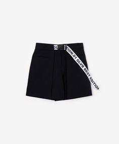 Шорты с контрастным поясом синие Gulliver (158)