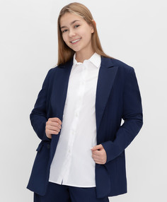 Пиджак двубортный на пуговицах с лацканами синий Button Blue Teens line (164*84*69(XS))