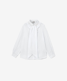 Блузка с рюшей белая Gulliver (122)