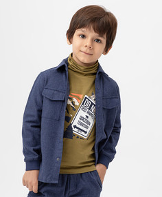 Рубашка фланелевая с длинным рукавом Button Blue (110)
