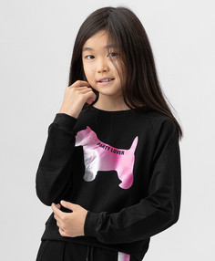 Свитшот с манжетами и рукавом-реглан черный Button Blue (158)