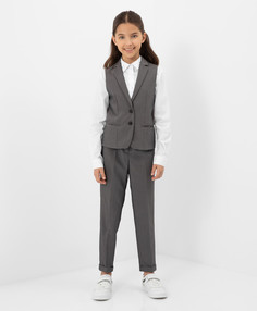 Брюки укороченные с манжетами серые Gulliver (122)