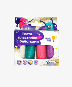 Набор для детской лепки Genio Kids Тесто-пластилин 4 цвета с блёстками