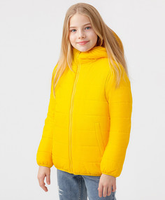 Куртка утепленная с капюшоном желтая Button Blue (140)