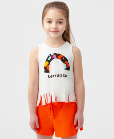 Майка с принтом белая Button Blue (140)