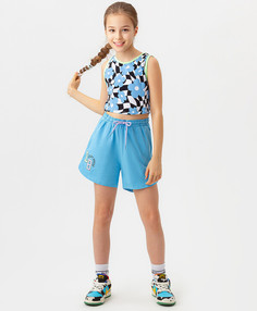 Шорты голубые с принтом Button Blue (134)