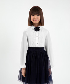 Блузка с кружевом белая Gulliver (128)