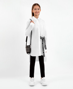 Блузка удлиненная из поплина белая Gulliver (158)