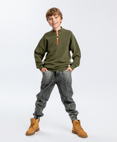 Джемпер на молнии цвета хаки Button Blue (152)