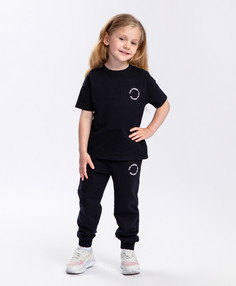 Футболка с принтом черная Button Blue (152)