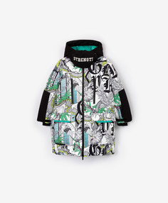 Полупальто с рисунком белое Gulliver (146)