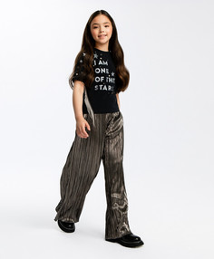 Футболка с коротким рукавом и принтом черная Button Blue (104)