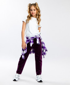 Брюки велюровые фиолетовые Button Blue (152)