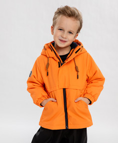 Парка-ветровка демисезонная с капюшоном оранжевая для мальчика Button Blue (104)