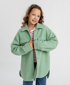 Куртка-рубашка зелёная для девочки Button Blue (134)
