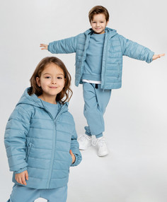 Куртка демисезонная стёганная с капюшоном голубая детская Button Blue (98)