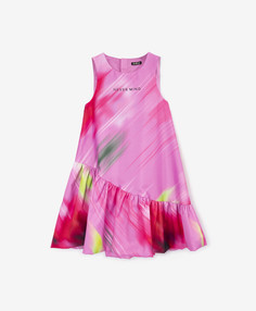 Платье с воланом розовое для девочки Gulliver (140)