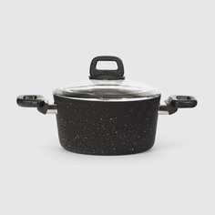 Кастрюля Kitchenstar Granite с крышкой черная 20 см
