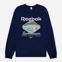 Мужская толстовка Reebok Classic Court Sport Crew Neck, цвет синий, размер S