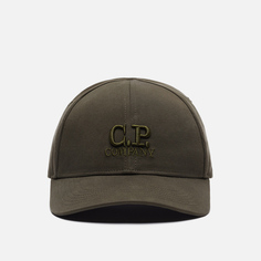 Кепка C.P. Company Gabardine Logo Tonal Stitching, цвет оливковый