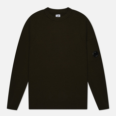 Мужской свитер C.P. Company Sea Island Ribbed Knit, цвет оливковый, размер 48
