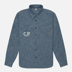 Мужская рубашка C.P. Company Chambray Logo, цвет синий, размер S