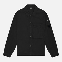 Мужская рубашка C.P. Company Ottoman Garment Dyed, цвет чёрный, размер S
