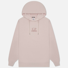 Мужская толстовка C.P. Company Cotton Diagonal Fleece Logo Hoodie Resist Dyed, цвет розовый, размер S