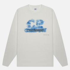 Мужская толстовка C.P. Company 30/1 Fleece Artisanal Logo, цвет белый, размер S