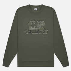 Мужская толстовка C.P. Company 30/1 Fleece Artisanal Logo, цвет зелёный, размер S