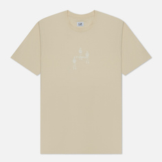 Мужская футболка C.P. Company 30/1 Jersey Relaxed Graphic, цвет бежевый, размер S