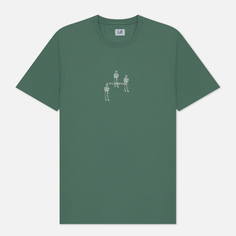 Мужская футболка C.P. Company 30/1 Jersey Relaxed Graphic, цвет зелёный, размер S