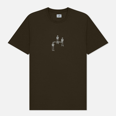Мужская футболка C.P. Company 30/1 Jersey Relaxed Graphic, цвет оливковый, размер S