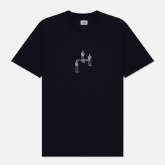 Мужская футболка C.P. Company 30/1 Jersey Relaxed Graphic, цвет синий, размер S