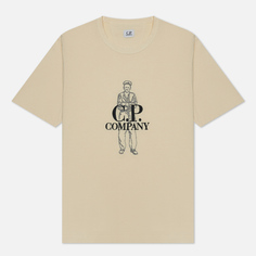 Мужская футболка C.P. Company 1020 Jersey British Sailor Graphic, цвет бежевый, размер S