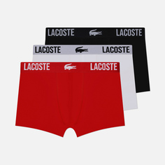 Комплект мужских трусов Lacoste Underwear 3-Pack Trunk Jacquard Waistband, цвет комбинированный, размер S