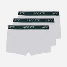 Комплект мужских трусов Lacoste Underwear 3-Pack Boxer Casual, цвет белый, размер S