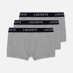 Комплект мужских трусов Lacoste Underwear 3-Pack Boxer Casual, цвет серый, размер S