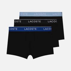 Комплект мужских трусов Lacoste Underwear 3-Pack Boxer Casual Contrast Waistband, цвет чёрный, размер S