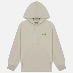 Мужская толстовка Carhartt WIP Hooded American Script, цвет бежевый, размер S