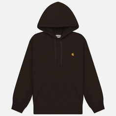 Мужская толстовка Carhartt WIP Hooded American Script, цвет коричневый, размер S