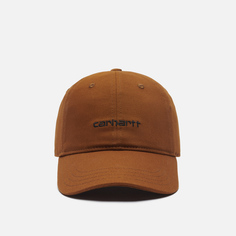 Кепка Carhartt WIP Canvas Script, цвет коричневый