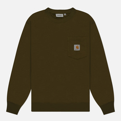 Мужская толстовка Carhartt WIP Pocket, цвет оливковый, размер S