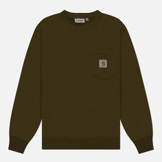 Мужская толстовка Carhartt WIP Pocket, цвет оливковый, размер S