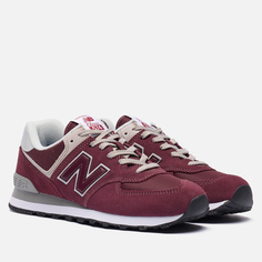 Мужские кроссовки New Balance ML574EVM, цвет бордовый, размер 40.5 EU