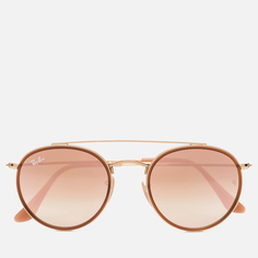 Солнцезащитные очки Ray-Ban Round Double Bridge, цвет коричневый, размер 51mm