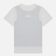 Женская футболка Maison Margiela MM6 Back Panelled Crew Neck, цвет белый, размер XS